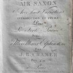 Cramer, Johann Baptist. Air Saxon Le Duc (Pl. N. 961)