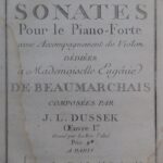 Dussek, Jan Ladislav. Trois Sonates pour le Piano-Forte Oeuvre Ier